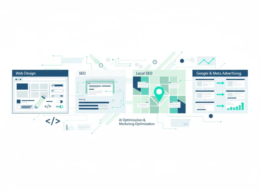 Image showing Quarc Digital's SEO, Marketing, Web Design, Google Ads and AI Optimization Services